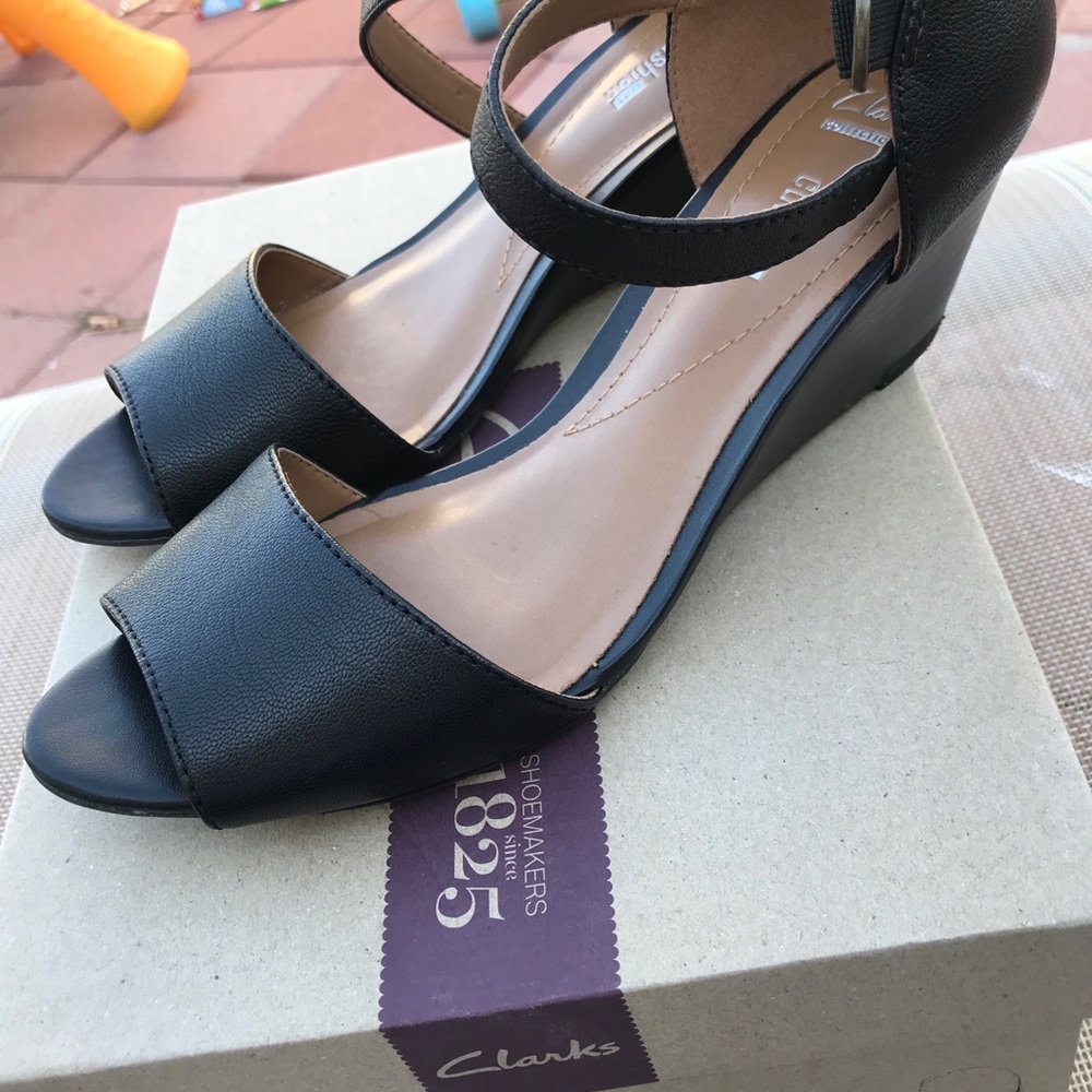 Clark Black wedge heels
